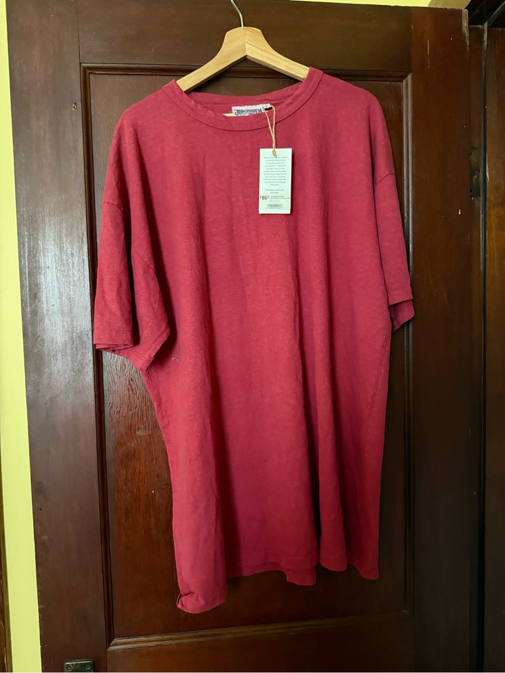 Jungmaven Oversized Tee in Cherry Red